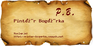 Pintér Bogárka névjegykártya